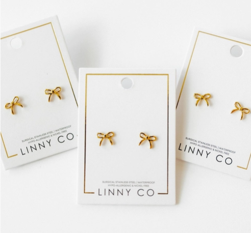 Small Gold Bow Earings